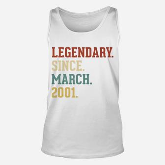Legendary Since March 2001 Vintage 21 Birthday Gift Unisex Tank Top - Seseable