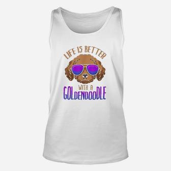 Life Is Better With A Goldendoodle Cute Doodle Dog Unisex Tank Top | Seseable CA