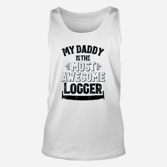 Logging Fathers Dad Present Childrens Daddy Unisex Tank Top - Seseable