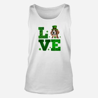 Love Beagle St Patricks Day Funny Dog Lover Gift Unisex Tank Top - Seseable