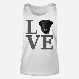 Love Dogs Happy Black Labrador Retriever Face Unisex Tank Top - Seseable
