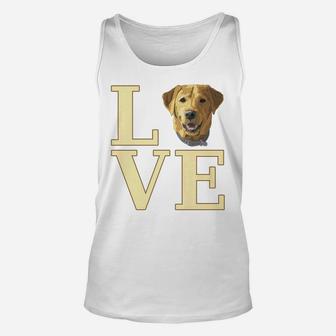 Love Dogs Yellow Labrador Retriever Happy Face Unisex Tank Top - Seseable