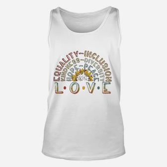 Love Equality Inclusion Kindness Diversity Hope Peace Unisex Tank Top - Seseable