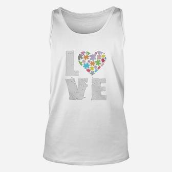 Love Puzzles Graphic Unisex Tank Top - Seseable
