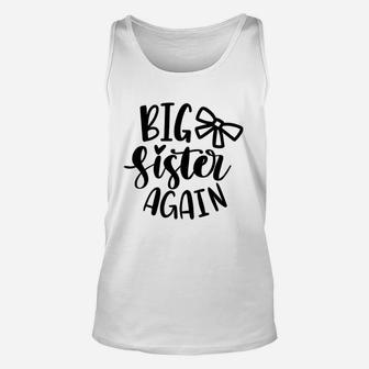 Loves Apple Bow Big Sister Again Sibling Announcement Unisex Tank Top - Seseable