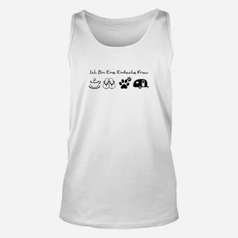 Lustiges Damen Unisex TankTop Ich Bin Eine Einfache Frau - Katzen, Kaffee, Gaming Motiv - Seseable