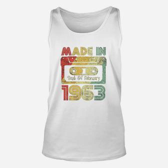 Made In 1963 Best Of February Retro 60s Cassette Party Gift Unisex Tank Top - Seseable