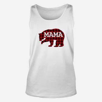 Mama Bear Matching Buffalo Family Christmas Pajama Unisex Tank Top - Seseable