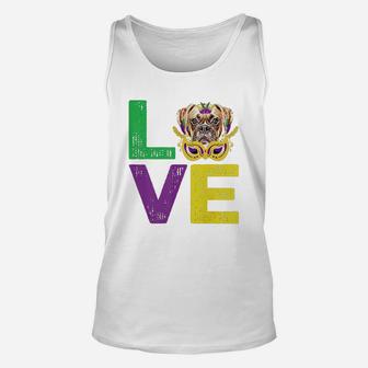 Mardi Gras Fat Tuesday Costume Love Boxer Funny Gift For Dog Lovers Unisex Tank Top - Seseable
