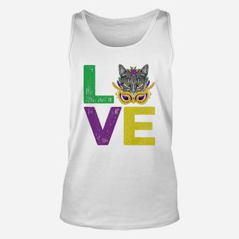 Mardi Gras Fat Tuesday Costume Love Egyptian Mau Funny Gift For Cat Lovers Unisex Tank Top - Seseable