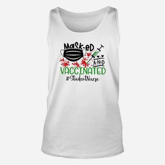 Masked And Vaccinated Student Nurse Unisex Tank Top - Seseable