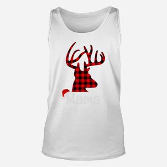 Matching Family Christmas Plaid Reindeer Mama Unisex Tank Top - Seseable