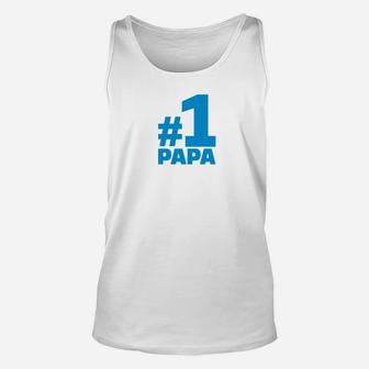 Mens 1 Papa Shirt For Dads Fathers Pops Number 1 Papa Unisex Tank Top - Seseable