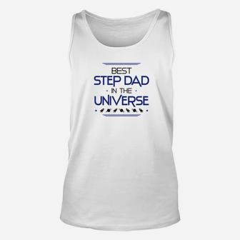 Mens Best Step Dad In The Universe Fathers Day Gifts Space Kids Premium Unisex Tank Top - Seseable