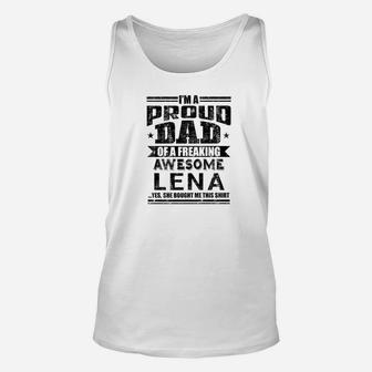 Mens Family Fathers Day Dad Daughter Lena Name Men Unisex Tank Top - Seseable