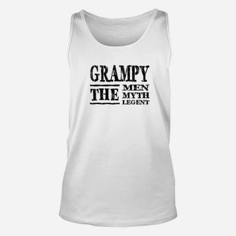 Mens Family Fathers Day Grampy The Man Myth Legend Papa Unisex Tank Top - Seseable
