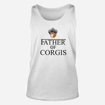Mens Father Of Corgis Dog Dad Funny Fathers Day Gift Men Premium Unisex Tank Top - Seseable