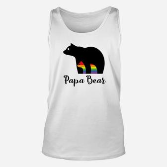 Mens Fathers Day Papa Bear Gift For Father Of Gay Child Unisex Tank Top - Seseable