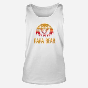 Mens Fathers Day Papa Grandpa Distressed Papa Bear Sunset Premium Unisex Tank Top - Seseable