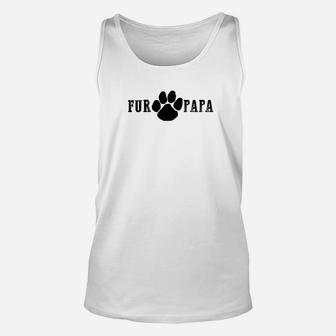 Mens Fur Papa Funny Dog Dad Paw Print Fathers Day Gift Premium Unisex Tank Top - Seseable