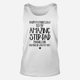 Mens Happy Father s Day To My Amazing Step-dad Unisex Tank Top - Seseable