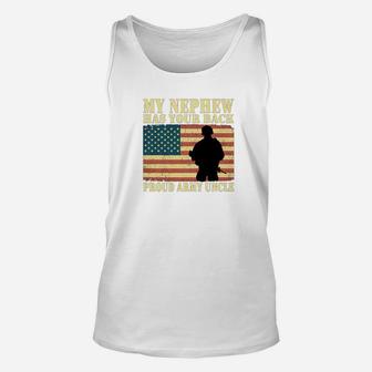 Mens My Nephew Has Your Back Proud Army Uncle Family Gifts Unisex Tank Top - Seseable