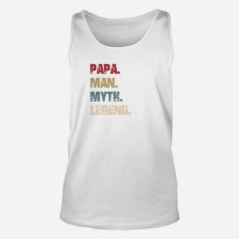 Mens Papa Man Myth Legend Funny Gift For Father Dad Daddy Premium Unisex Tank Top - Seseable