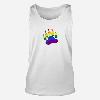 Mens Rainbow Daddy Bear Cub Paw Print Lgbt Pride Unisex Tank Top - Seseable