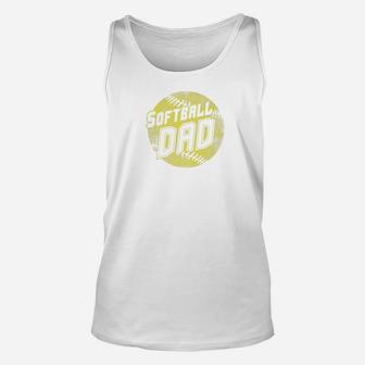 Mens Softball Dad Shirt Fastpitch Fathers Day Unisex Tank Top - Seseable
