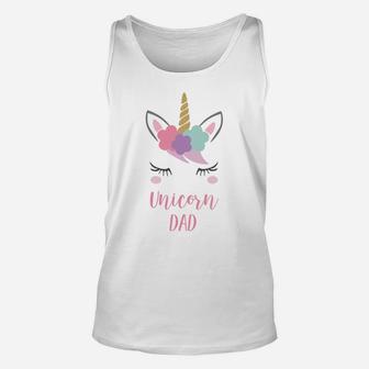 Mens Unicorn Dad Daddy Of The Birthday Girl Outfit Unisex Tank Top - Seseable