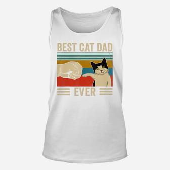 Mens Vintage Best Cat Dad Ever Bump Fit T-shirt Unisex Tank Top - Seseable
