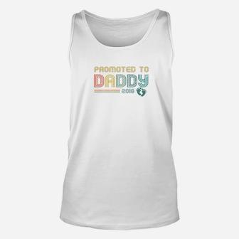 Mens Vintage Promoted To Daddy Est 2018 Gift For New Dad Unisex Tank Top - Seseable