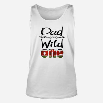 Mens White Kenyan Dad Of The Wild One Birthday Kenya Flag Premium Unisex Tank Top - Seseable