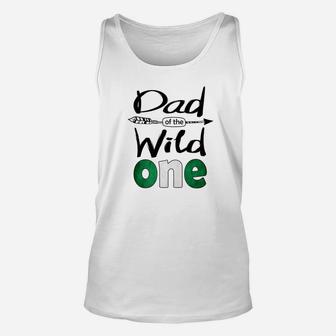 Mens White Nigerian Dad Of The Wild One Birthday Nigeria Flag Premium Unisex Tank Top - Seseable