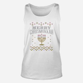 Merry Chrismukkah Hanukkah And Christmas Ugly Sweater Tee Unisex Tank Top | Seseable CA