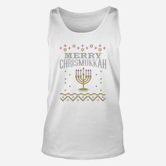 Merry Chrismukkah Hanukkah And Christmas Ugly Sweater Tee Unisex Tank Top - Seseable