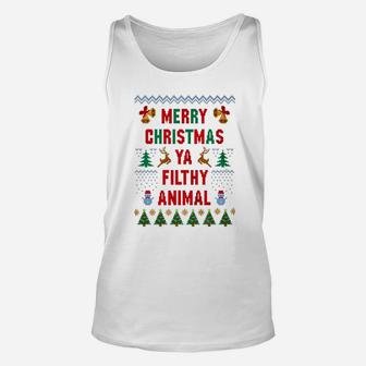 Merry Christmas Ya Filthy Animal Ugly Unisex Tank Top - Seseable