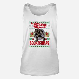 Merry Squatchmas Bigfoot Ugly Christmas Shirt Unisex Tank Top - Seseable