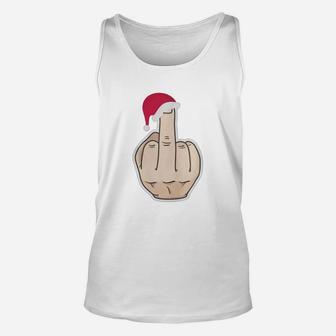 Middle Finger With Santa's Hat Funny Xmas Tshirt Lightweight Hoodie Ugly Christmas Sweater 2017 Unisex Tank Top - Seseable