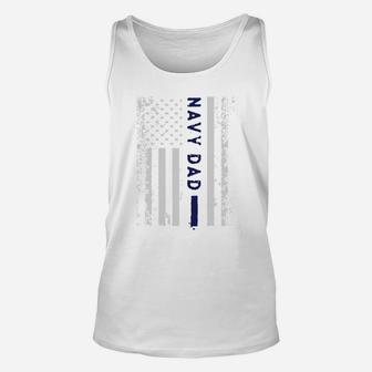 Military United States Proud Navy Dad Flag s Unisex Tank Top - Seseable
