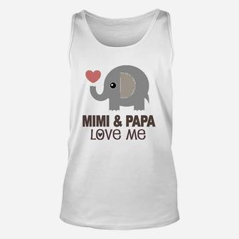 Mimi And Papa Love Me Elephant, best christmas gifts for dad Unisex Tank Top - Seseable