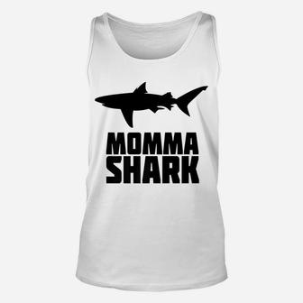 Momma Shark Matching Family Tribe Mom Mama Unisex Tank Top - Seseable