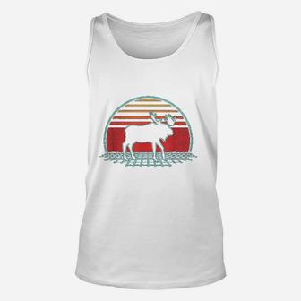 Moose Retro Vintage Elk 80s Style Animal Lover Gift Unisex Tank Top - Seseable