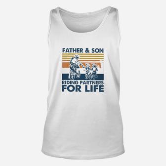 Motorcycle Father And Son Riding Partners For Life Unisex Tank Top - Seseable