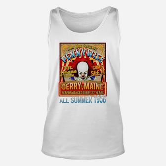 Mr King Presents Pennywise, Dancing Clown And Come See It, Derry, Maine All Summer 1958 Great Shirt Unisex Tank Top - Seseable