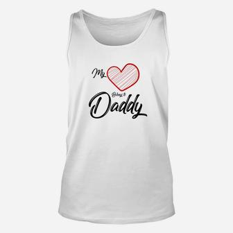 My Heart Belongs To Daddy Kids Valentine Shirt Unisex Tank Top - Seseable