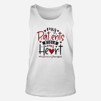 My Patients Stole My Heart Respiratory Therapist Unisex Tank Top - Seseable