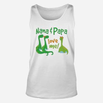 Nana Papa Love Me Dinosaur, best christmas gifts for dad Unisex Tank Top - Seseable