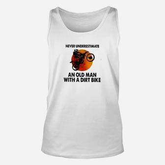 Never Underestimate An Old Man With A Dirt Bike Unisex Tank Top - Seseable