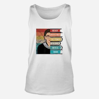 Never Underestimate The Power Of A Girl With Book Rbg Unisex Tank Top - Seseable